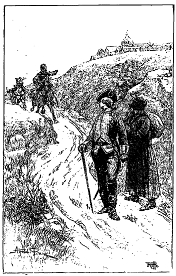 JE TOURNAI LA TÊTE ET VIS UN COSAQUE QUI ACCOURAIT
DE LA FORTERESSE.