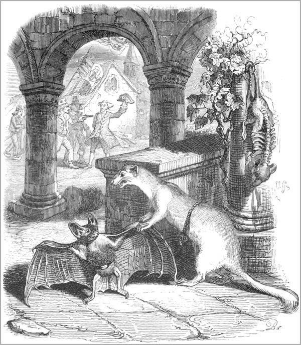 LA CHAUVE-SOURIS ET LES DEUX BELETTES