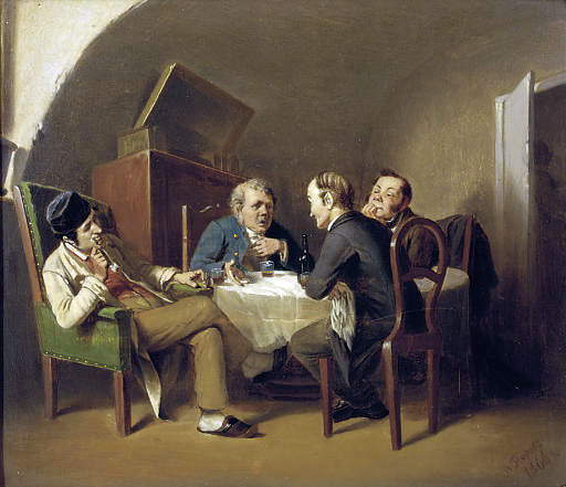 Conversation at the round table. 1866
