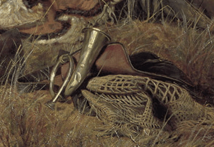 Hunter at Rest part horn by Perov