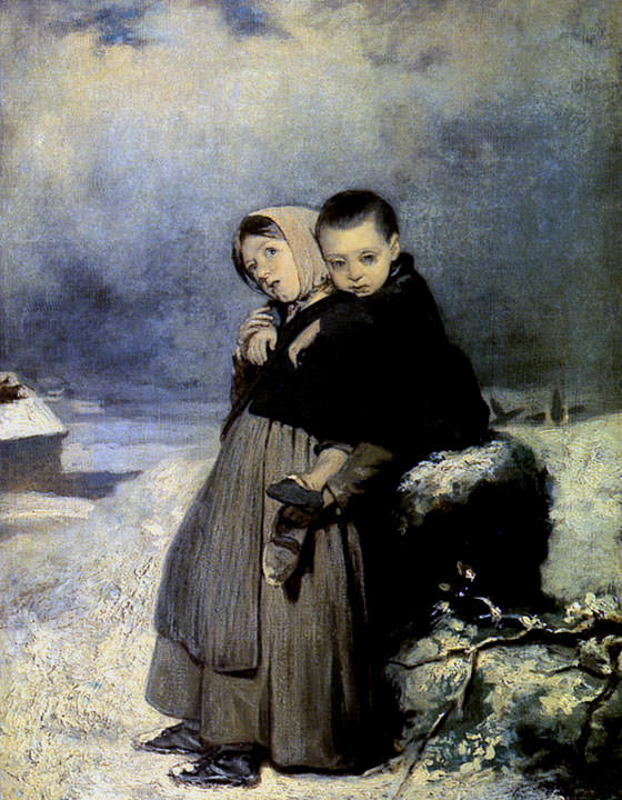 Orphans in the cemetery. 1864