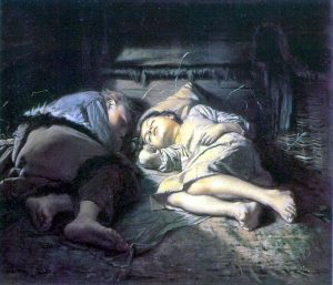 Sleeping children. 1870