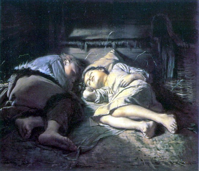 Sleeping children. 1870