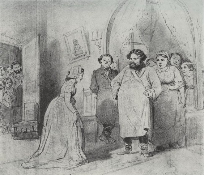The arrival of a governess in a merchant's house. 1866