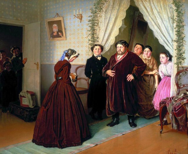 Arrival of a governess to a merchant's house