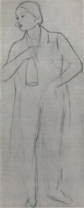 Fedotov's sketch of a clerk with a bottle