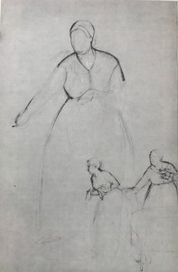 Fedotov's sketch of a mother and daughter