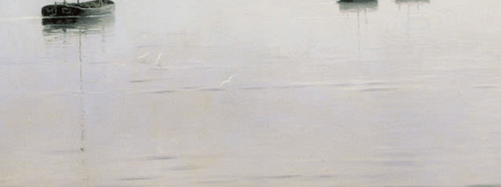 On the Volga (part reflection on water) by Nikolai Dubovskoy 1892