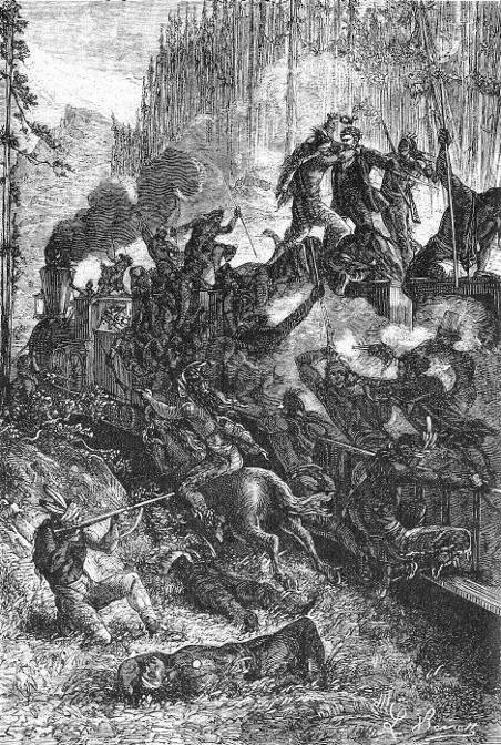 Les Sioux avaient envahi les wagons.