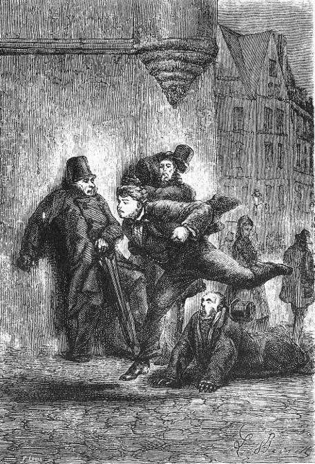 Les cheveux en désordre, sans chapeau, courant, courant…