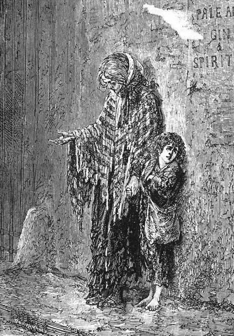 Une pauvre mendiante