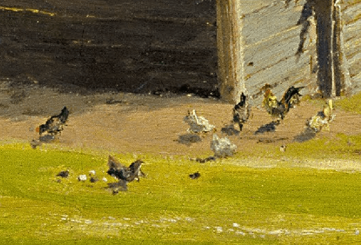 Chikens fragment of Moscow courtyard by Vasily Polenov