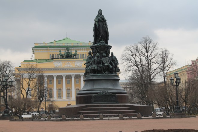 To Catherine II, in the reign of Alexander II, 1873. Saint Petersburg By Impi, CC BY-SA 3.0