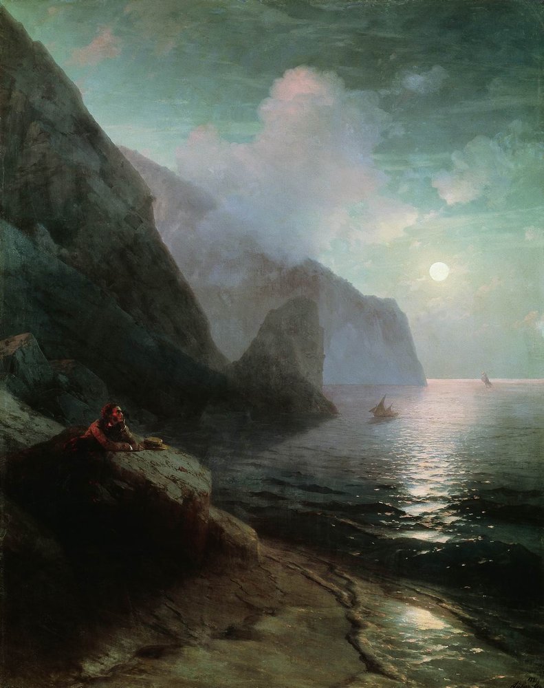 Pushkin in the Crimea at the Gurzuf rocks - Ivan Aivazovsky 