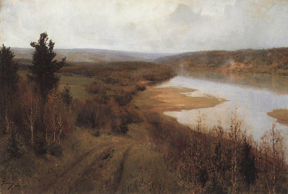 It's getting colder. 
Autumn on the Oka near Tarusa by Vasily Dmitrievich Polenov - 1893