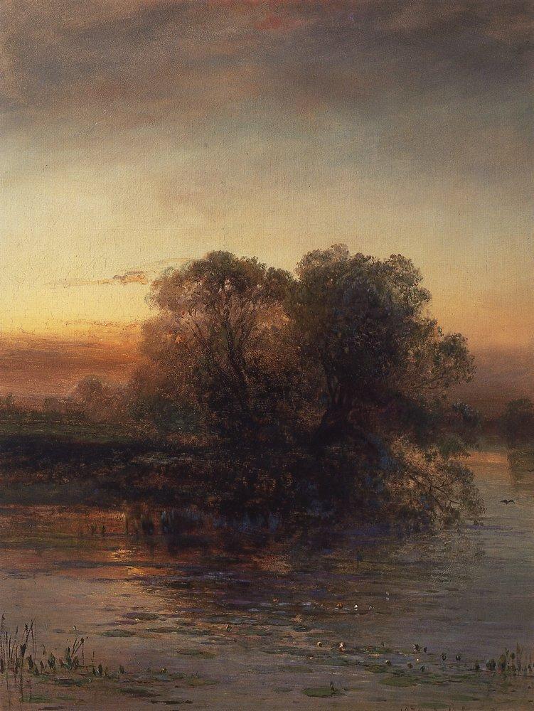 Pond at dusk by Aleksey Savrasov