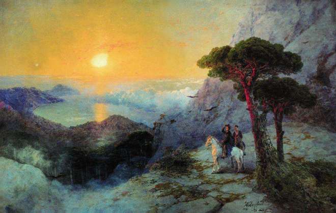 А. С. Пушкин на вершине Ай-Петри при восходе солнца - 1899