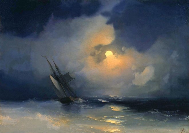 Буря на море лунной ночью – 1866