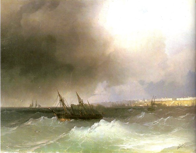 Вид Одессы с моря - 1865