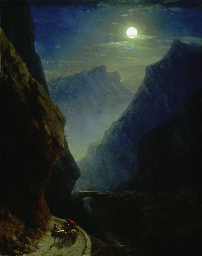 Дарьяльское ущелье в лунную ночь - 1868