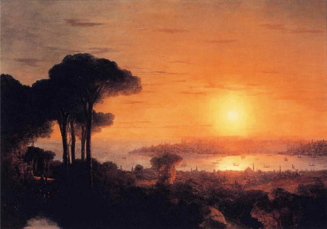 Закат солнца в бухте Золотой Рог - 1866