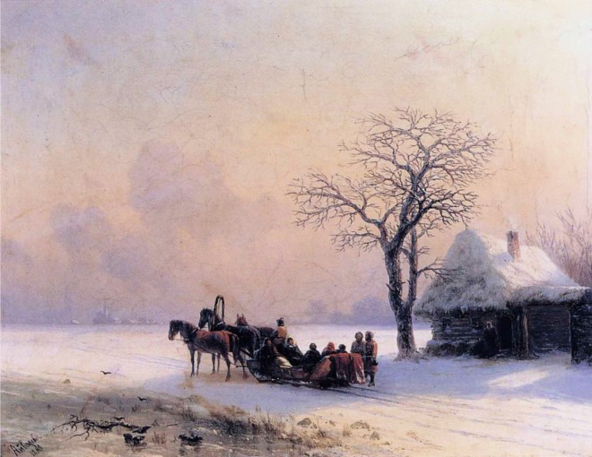 Зимняя сцена в Малороссии - 1868