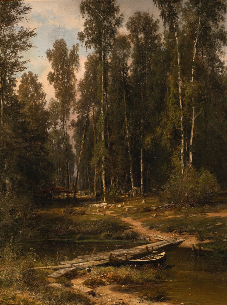 На краю березовой рощи (Мостик к лесозаготовке) - 1871