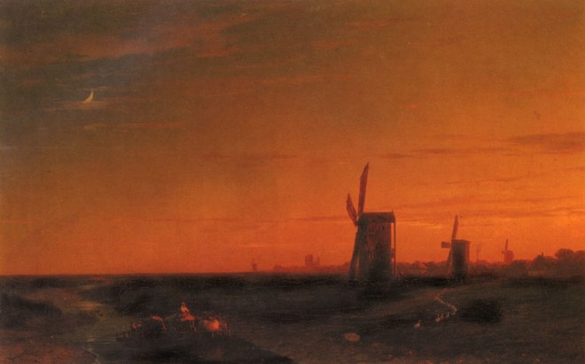 Пейзаж с ветряными мельницами – 1860