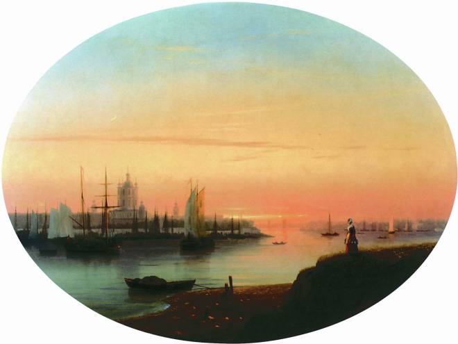 Смольный монастырь. Закат солнца - 1847