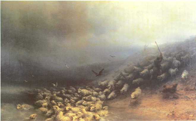 Стадо овец в бурю - 1861