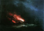 Burning ship (episode of the Russian-Turkish war) 1- Aivazovsky
