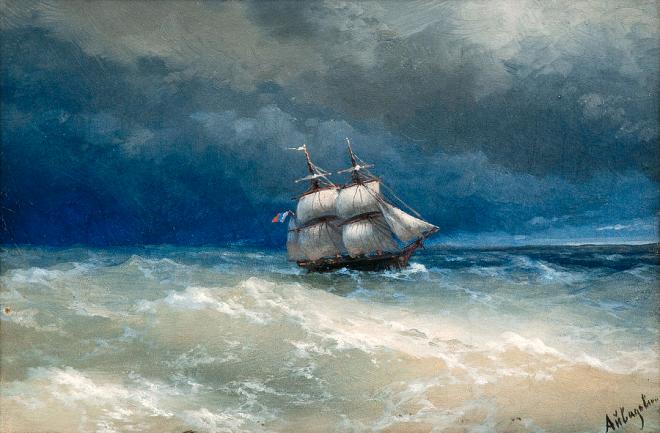 Coastal Scene with Stormy Waters - Aivazovsky