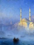 Constantinople Mosque of Top Kahne Nusretiye Mosque in Tophane Istanbul - Aivazovsky