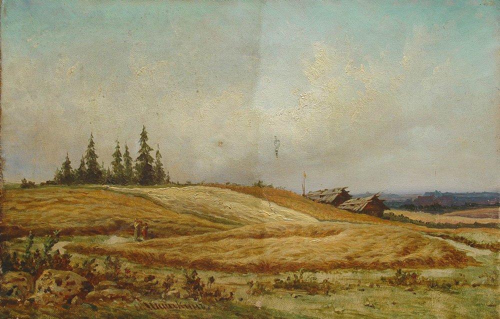 Летний пейзаж с двумя домами - Summer landscape with two houses