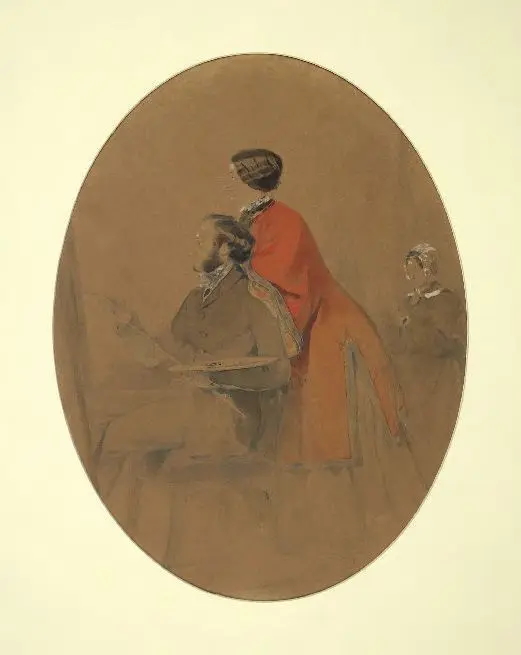 Семейный портрет (Автопортрет с женой Юлией) Ивана Айвазовского - 1849