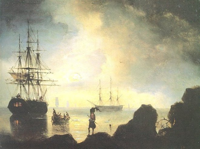 Fishermen on the shore - Aivazovsky