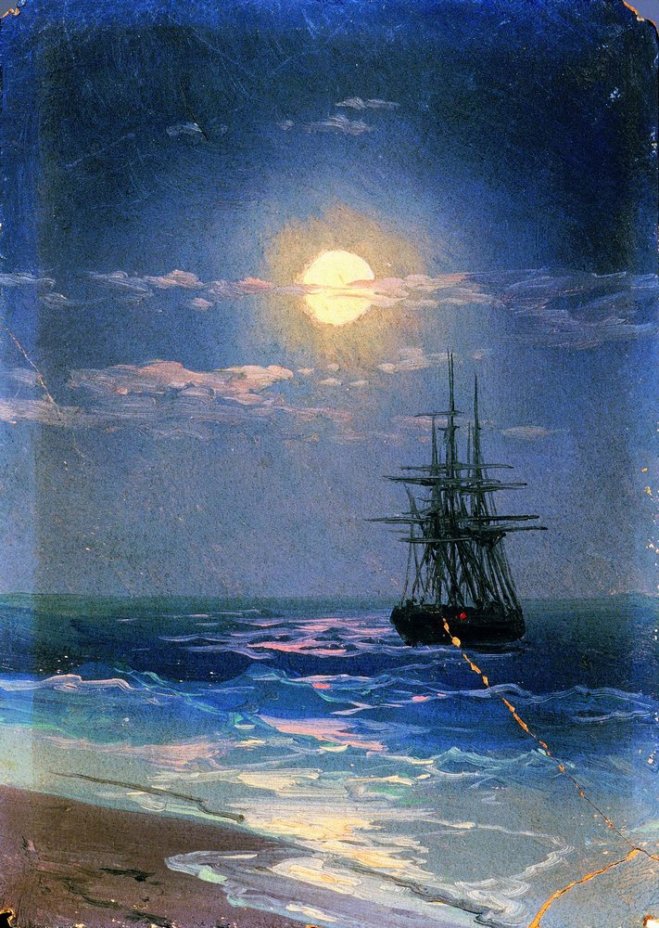 Night at sea - Aivazovsky