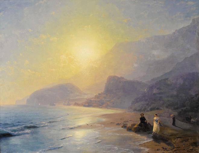 Pushkin at the Waters Edge - Aivazovsky