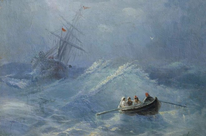 Shipwreck in a stormy sea - Aivazovsky