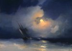 Storm at sea on a moonlit night - Aivazovsky