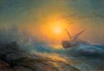 Stormy Sea at Sunset- Aivazovsky