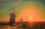 Sunset. Mill - Aivazovsky