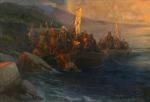 The Disembarkation of Christopher Columbus with Companions on Three Launches - Aivazovsky