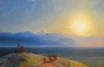 View of the Caucasus with Mount Kazbek in the Distance - Aivazovsky