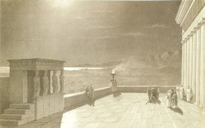 Афинский Акрополь лунной ночью - 1881