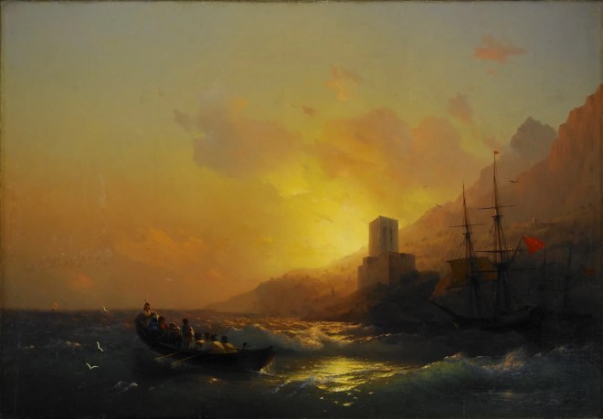 Закат над великой Лаврой, гора Афон - 1846