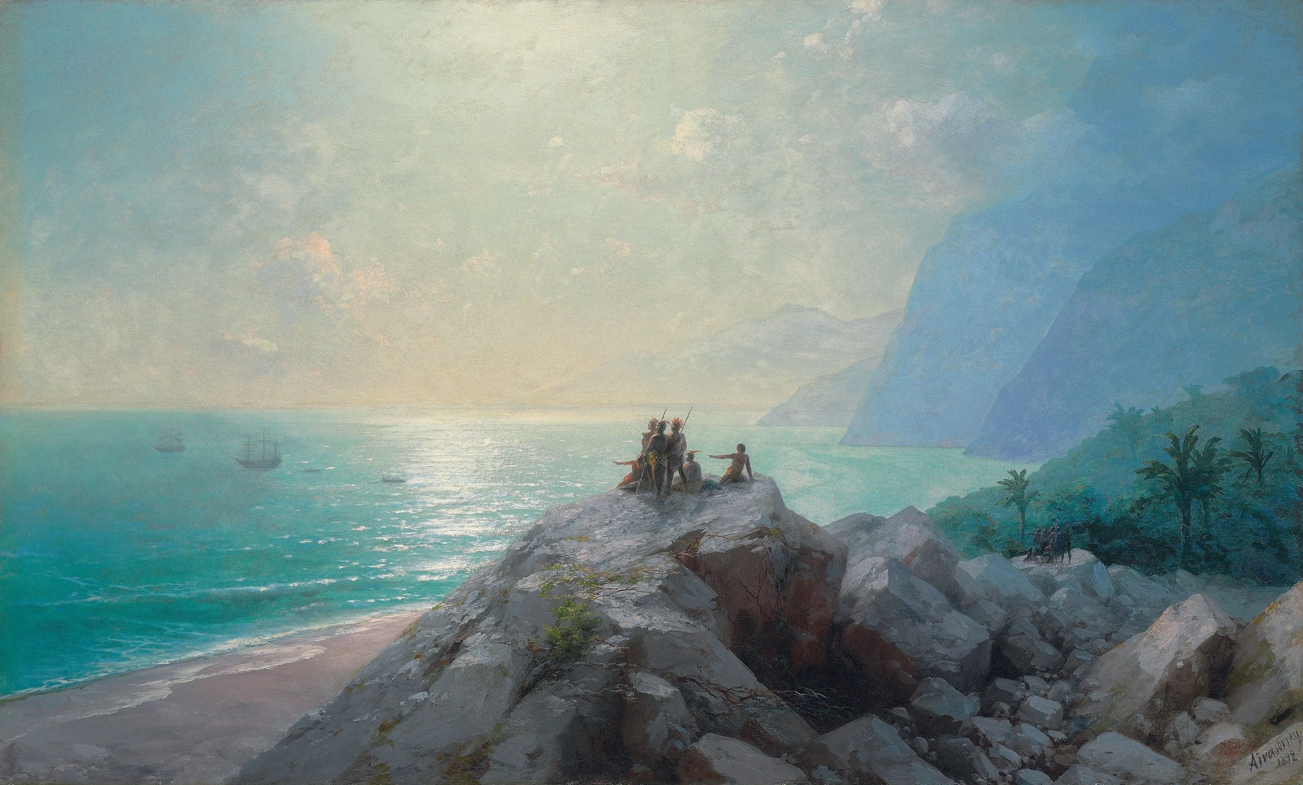 Прибытие флотилии Колумба к берегам Америки - 1892