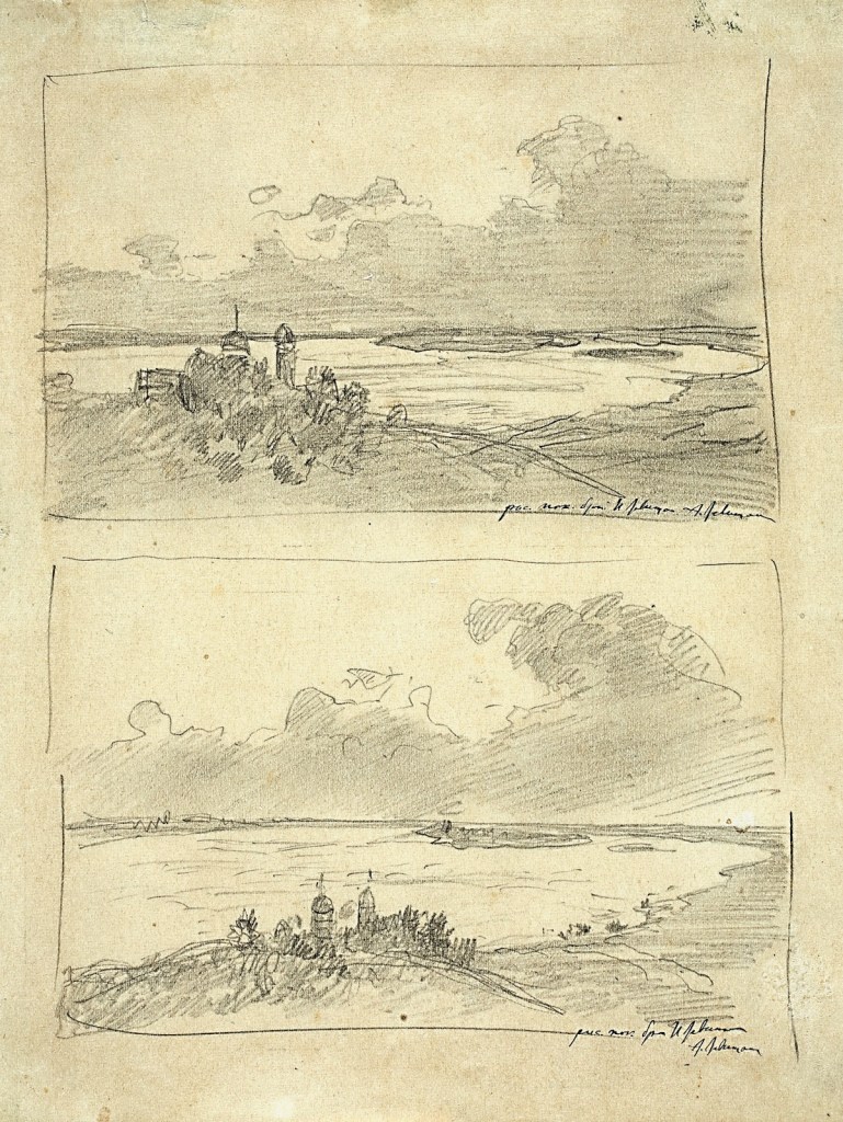 Initial sketches-variants of the painting-  Over Eternal Peace, 1893