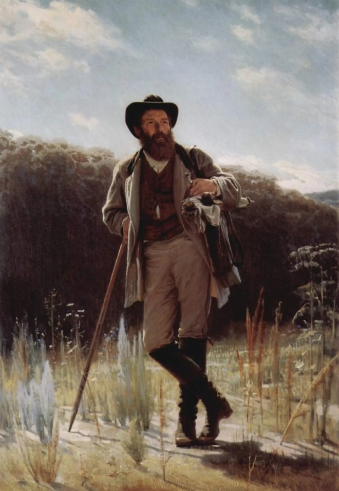 Portrait of the artist Ivan Ivanovich Shishkin by Ivan Kramskoi