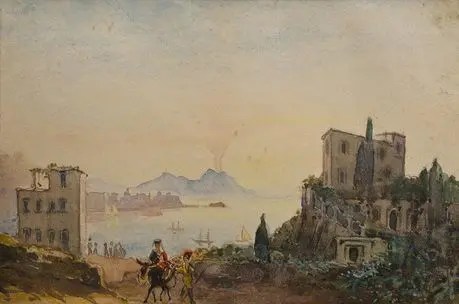 Италия. Вид Везувия - 1844